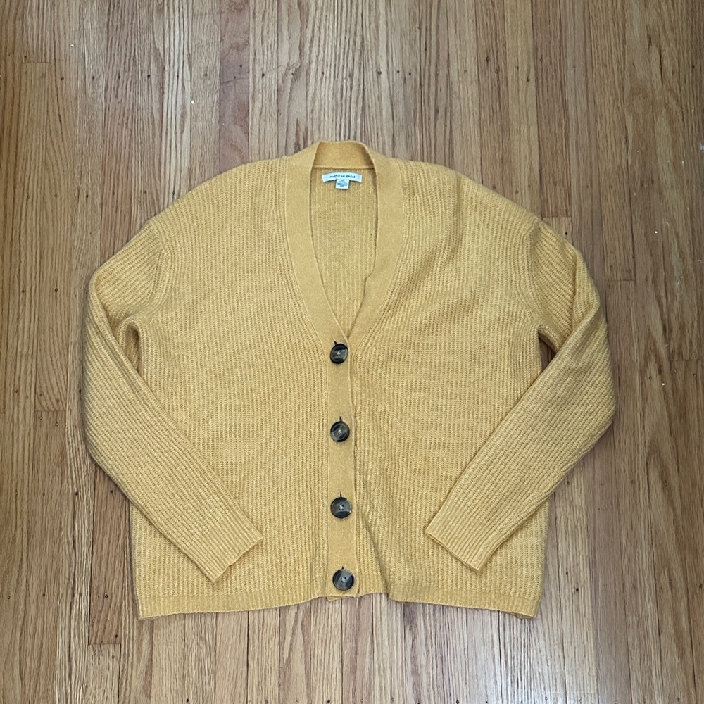 American Eagle Outfitters Yellow Cardigan Sweater